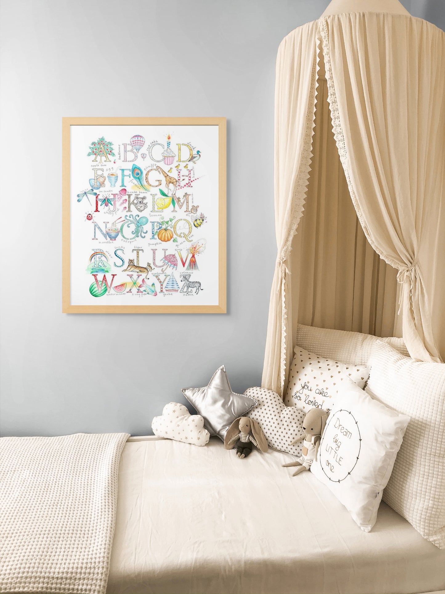 ABC alphabet illustrated print