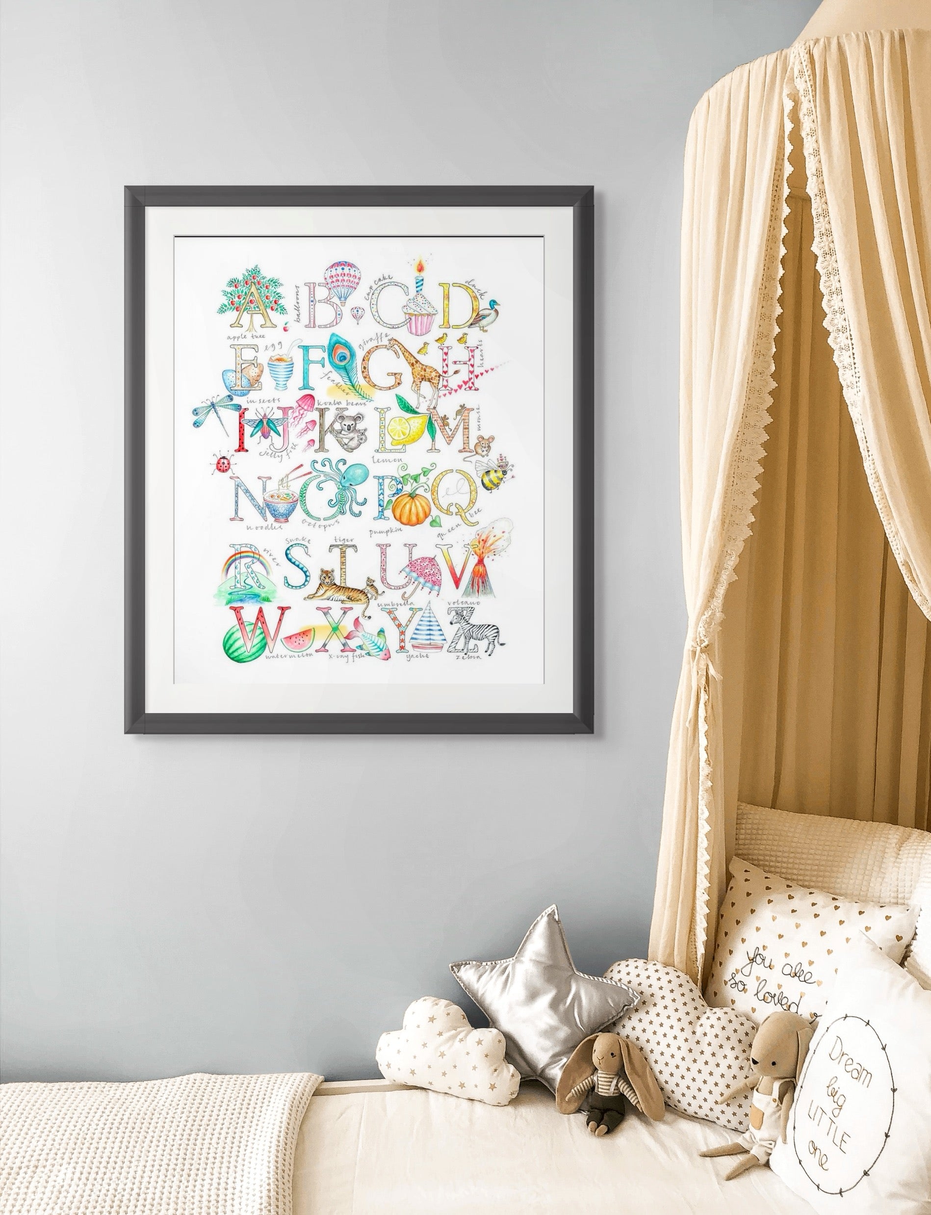 A4 ABC print in Black Frame