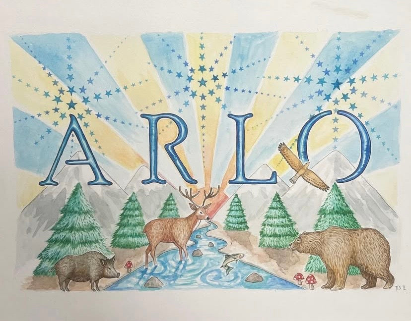 Personalised Hand-Painted Name Artwork