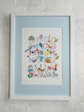 ABC framed print limited edition Blue