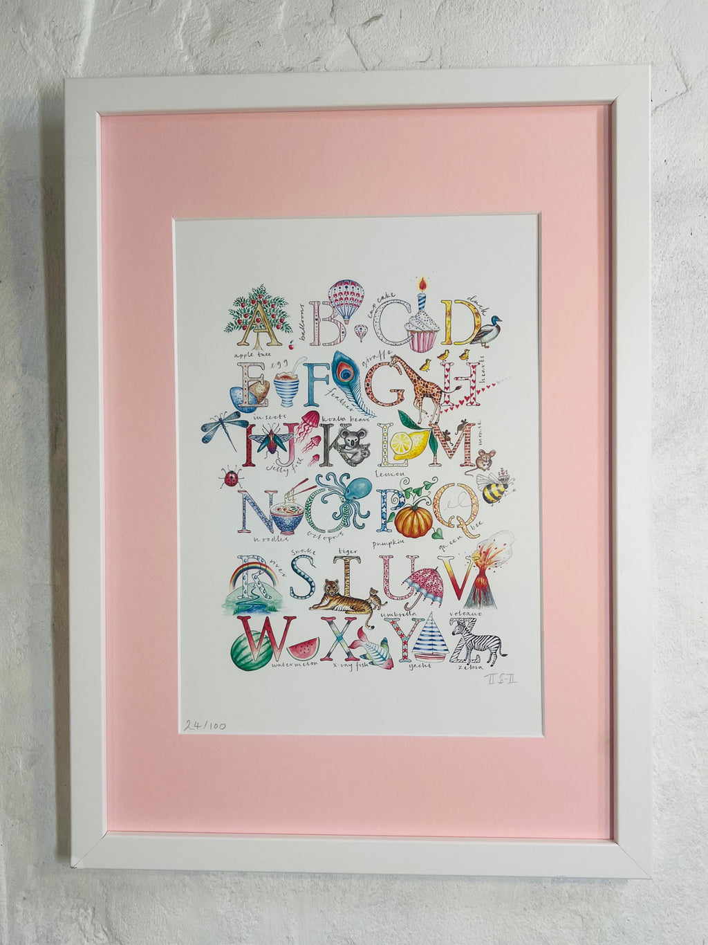 ABC framed print limited edition Pink