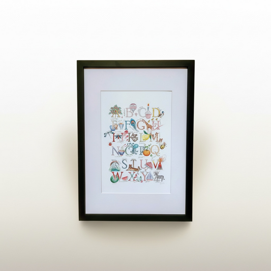 A4 ABC print in Black Frame