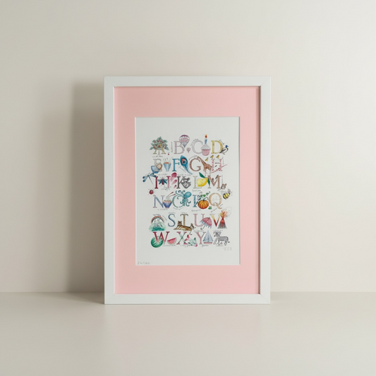 ABC framed print limited edition Pink