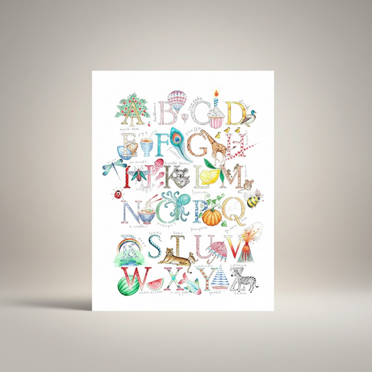 ABC alphabet illustrated print