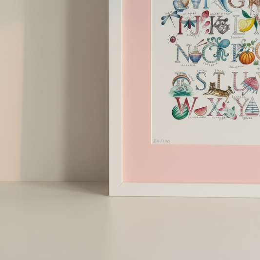 ABC framed print limited edition Pink