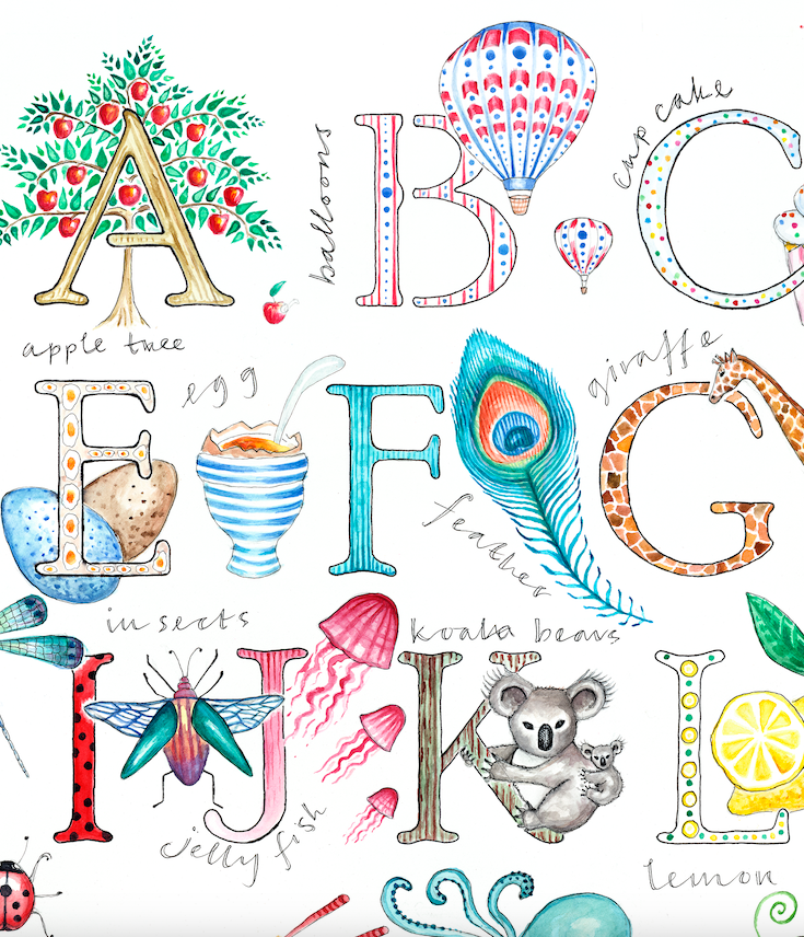 ABC framed print limited edition Pink