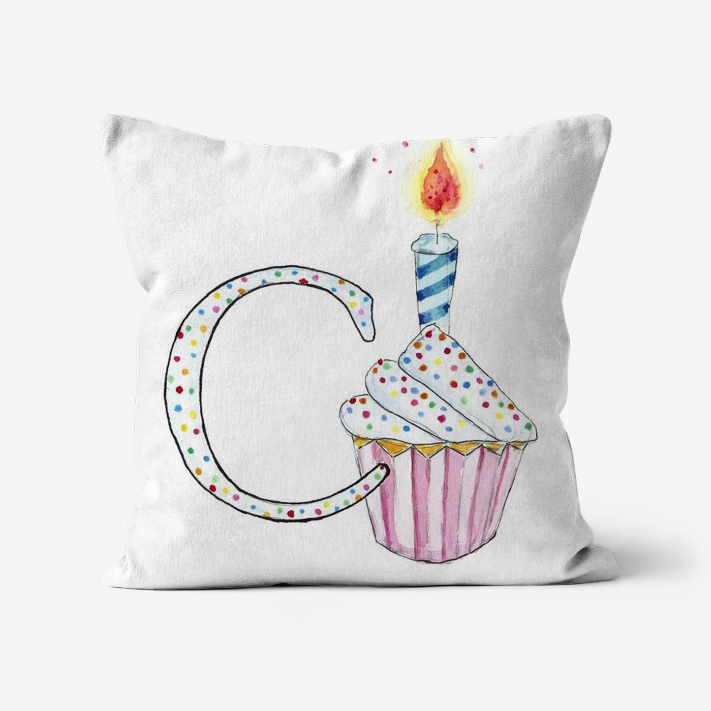 Illustrated Alphabet Linen Cushion Cover – Handmade in the UK | Personalised Letter Pillow | Nursery & Children’s Room Décor
