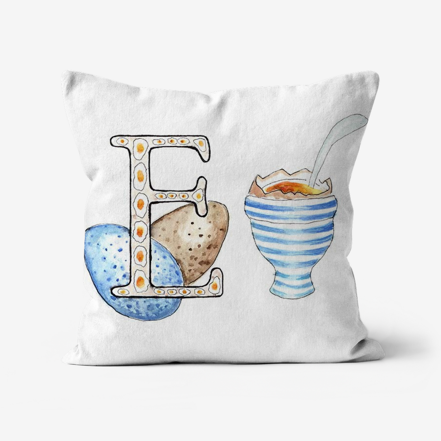 Illustrated Alphabet Linen Cushion Cover – Handmade in the UK | Personalised Letter Pillow | Nursery & Children’s Room Décor