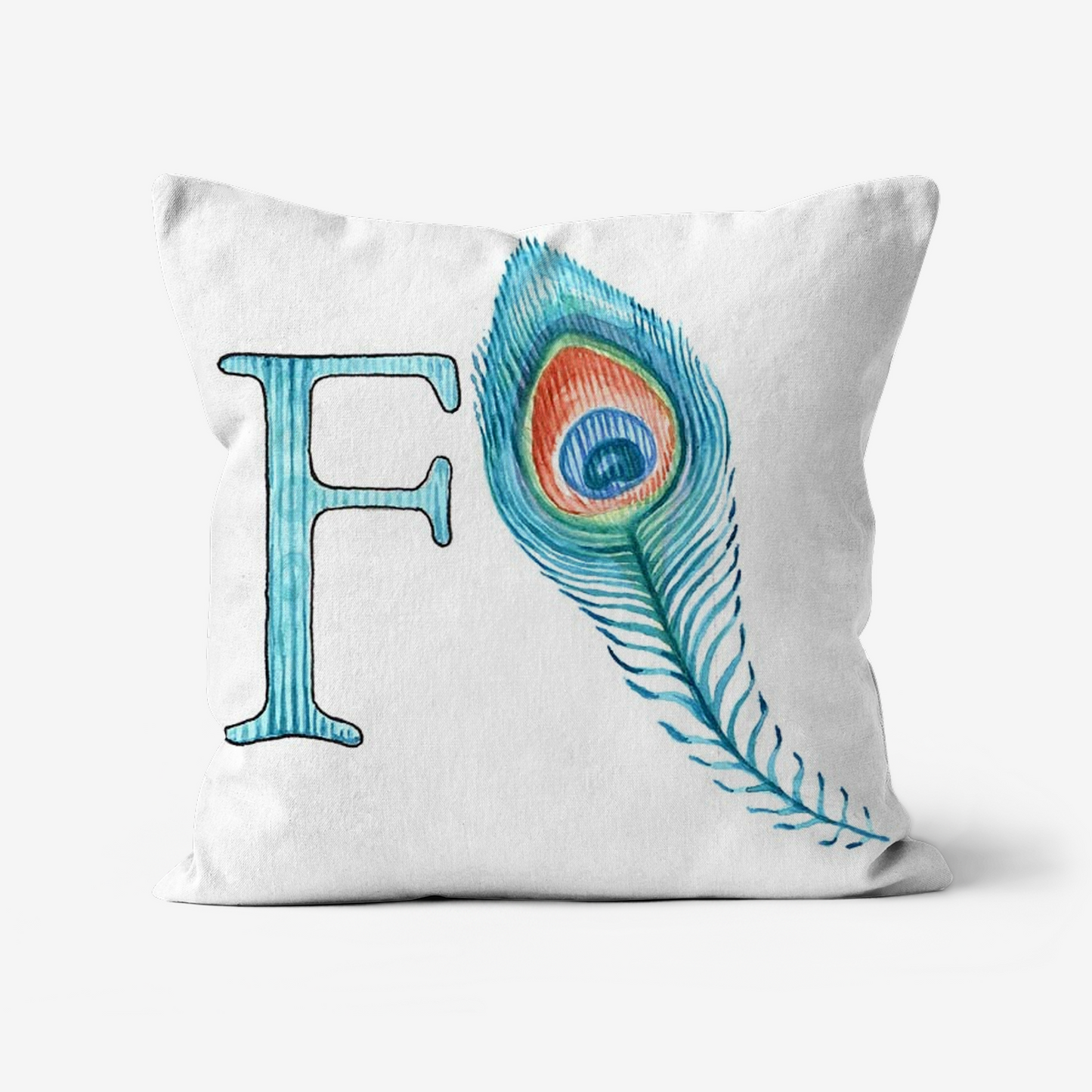 Illustrated Alphabet Linen Cushion Cover – Handmade in the UK | Personalised Letter Pillow | Nursery & Children’s Room Décor