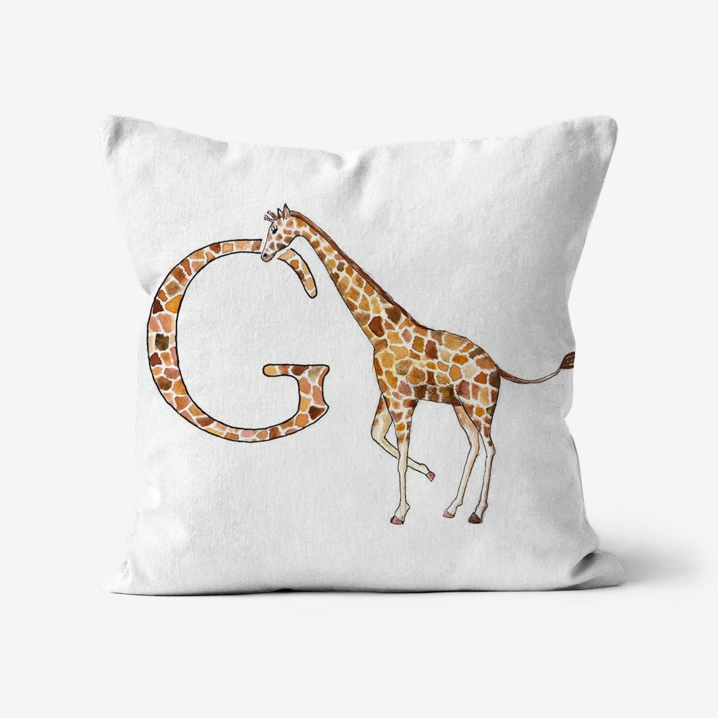 Illustrated Alphabet Linen Cushion Cover – Handmade in the UK | Personalised Letter Pillow | Nursery & Children’s Room Décor