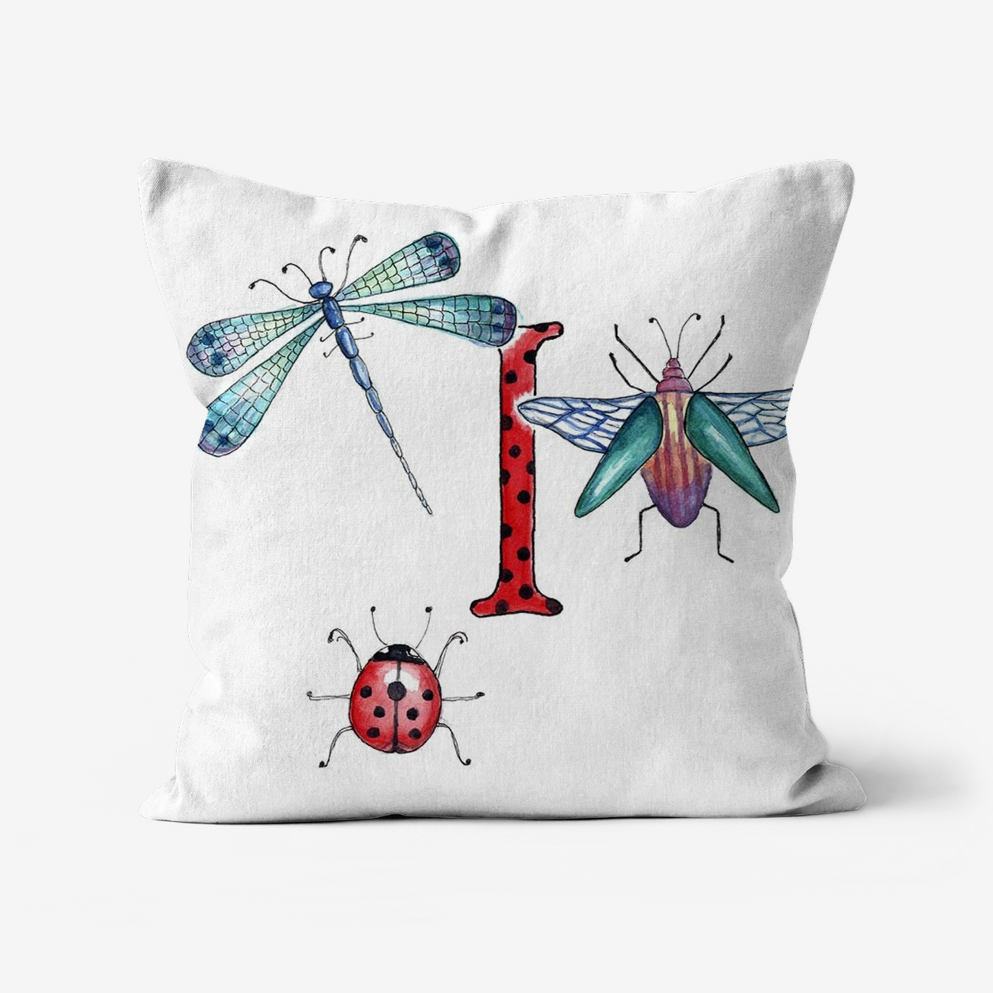 Illustrated Alphabet Linen Cushion Cover – Handmade in the UK | Personalised Letter Pillow | Nursery & Children’s Room Décor