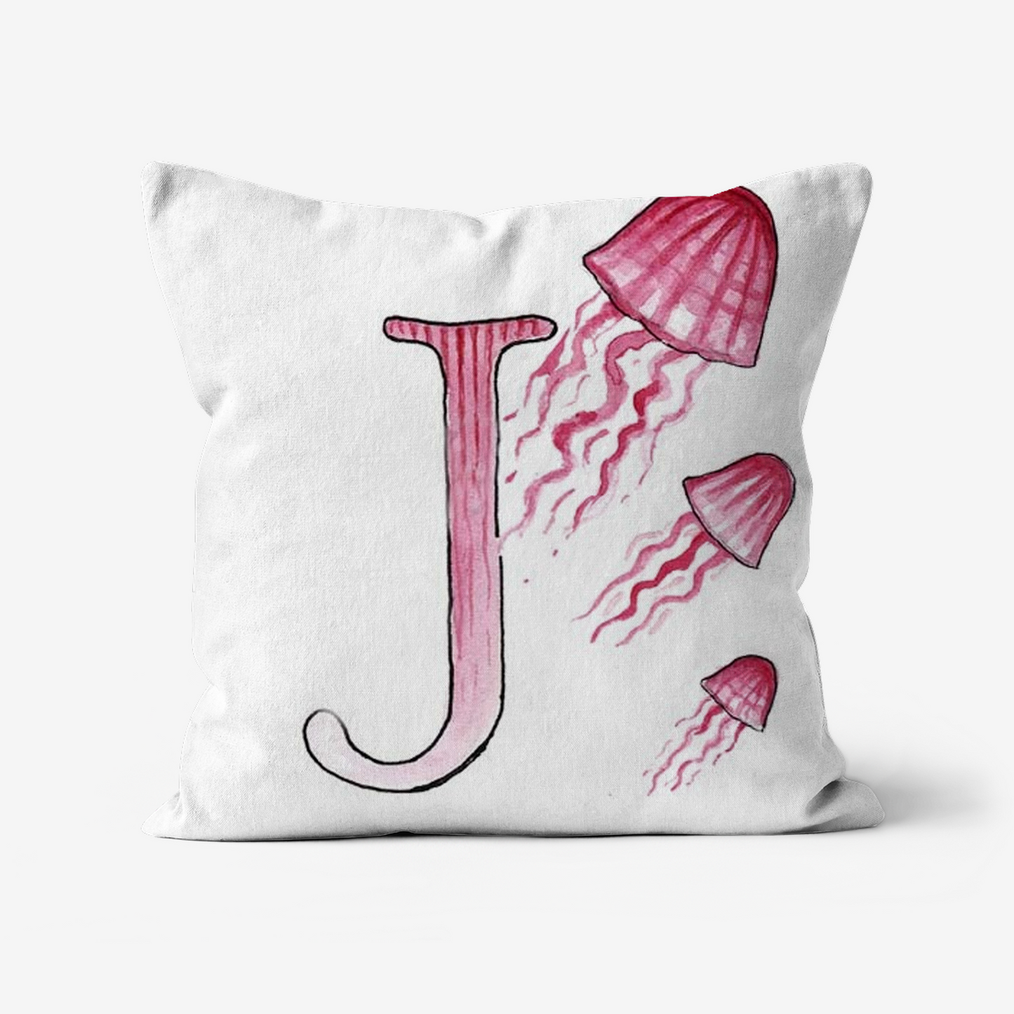 Illustrated Alphabet Linen Cushion Cover – Handmade in the UK | Personalised Letter Pillow | Nursery & Children’s Room Décor