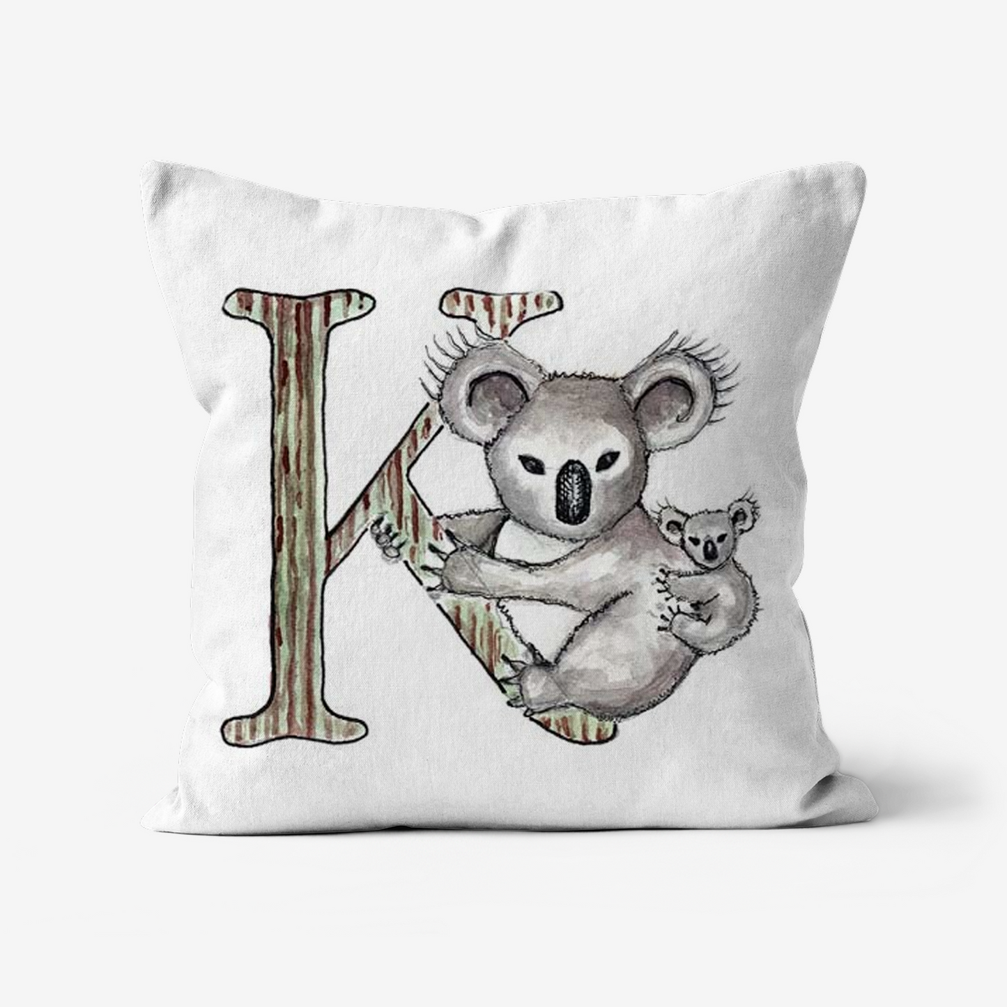 Illustrated Alphabet Linen Cushion Cover – Handmade in the UK | Personalised Letter Pillow | Nursery & Children’s Room Décor