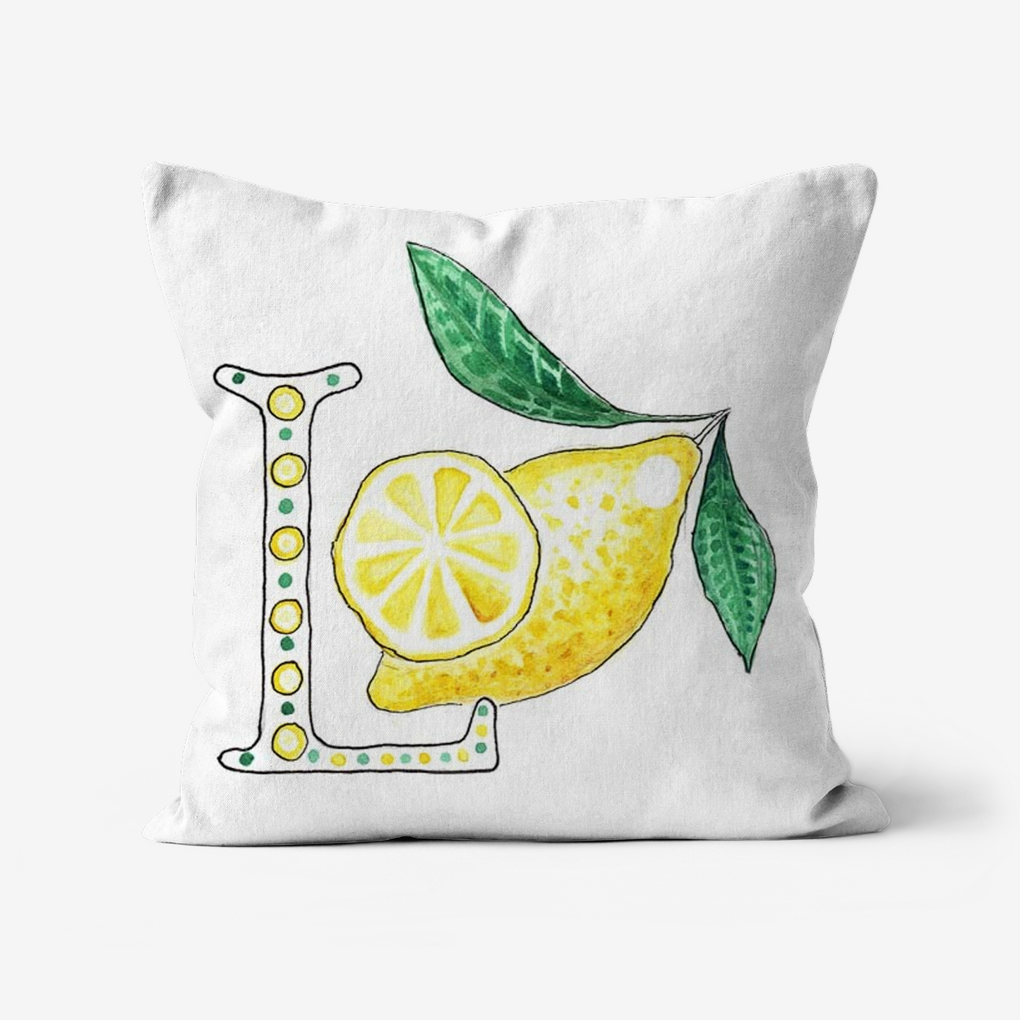 Illustrated Alphabet Linen Cushion Cover – Handmade in the UK | Personalised Letter Pillow | Nursery & Children’s Room Décor
